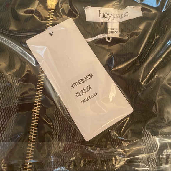 NWT LUCY PARIS BLACK MESH BODY CON DRESS SMALL - Picture 5 of 5